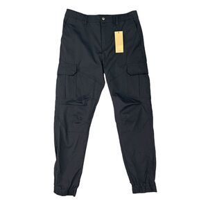 Puli Sport Cargo Jogger Mens 32 Navy Blue Multi Pockets Taper Ankle Stretch Work